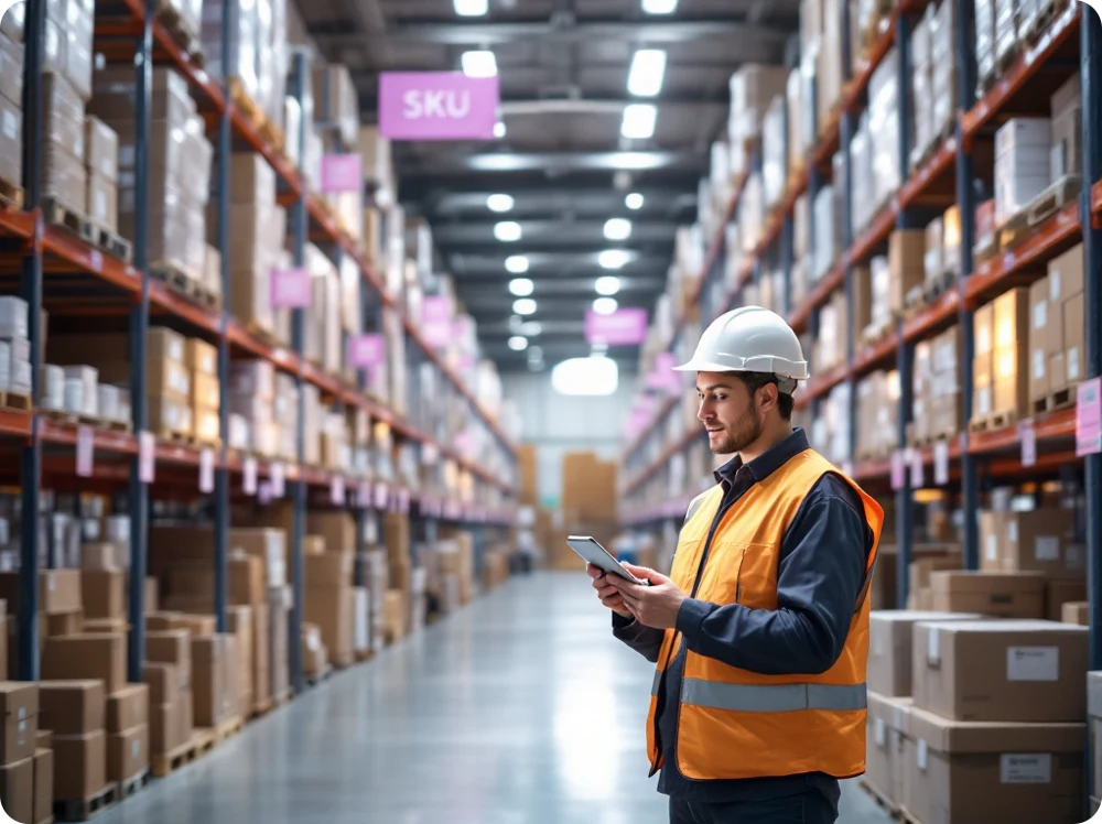 Lagerprozess als Illustration für Inventory und Fulfillment